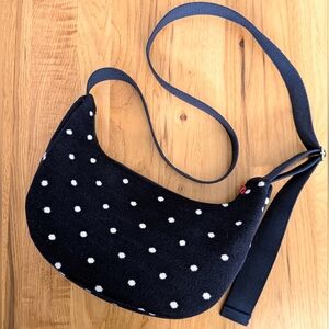 Navy Polka Dot Upcycled Sweater Bag
